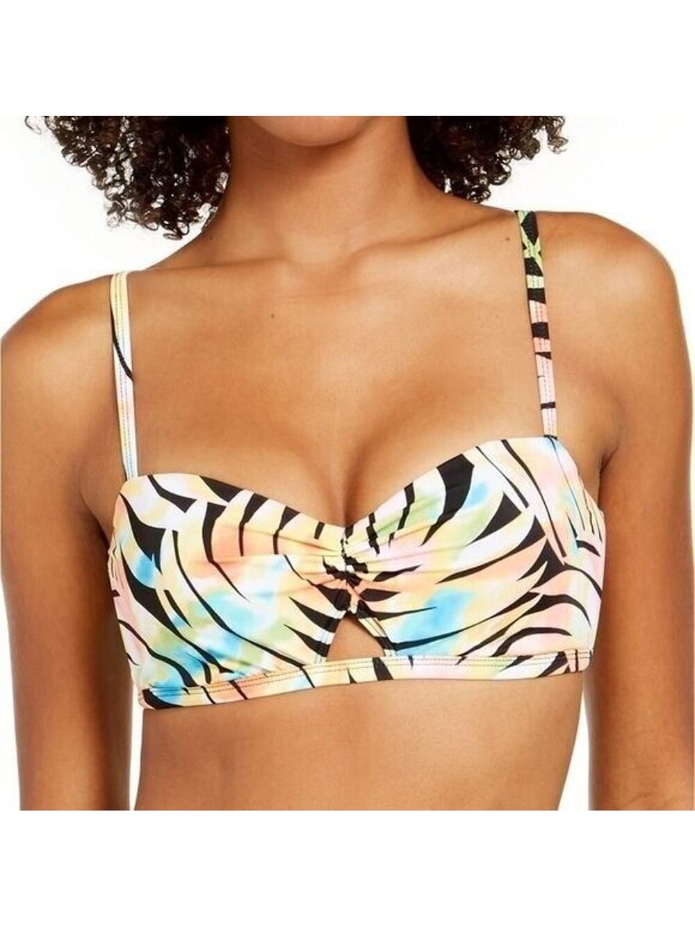 Sundazed 34C Paradise Palm Print Becky Sweetheart Neck Bra Swim Top NEW